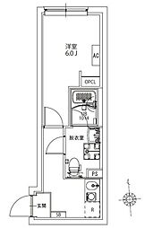 AXIA M-City浮間公園 1Kの間取図画像