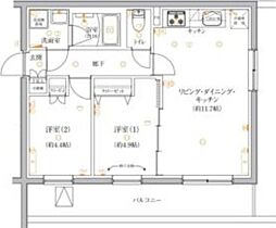 ベルシードステアー東十条駅前 2LDKの間取図画像