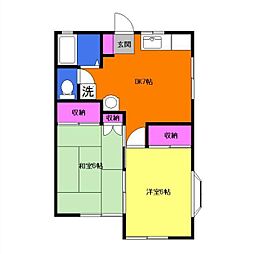 メゾンエマーレ 2DKの間取図画像
