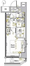 ブライズ西大井 1Kの間取図画像