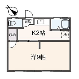 シーグレイス東中野 1Kの間取図画像