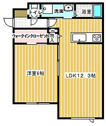 キルシュブリューテ 1LDKの間取図画像