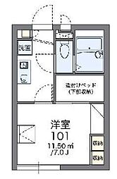 レオパレスアミティエ 1Kの間取図画像