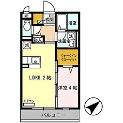 ラ・メゾン・ドゥ・サチ 1LDKの間取図画像