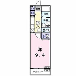 アルバ・ベレッツァ 1Kの間取図画像