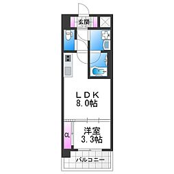 スプランディッドあびこ駅前DUE 1LDKの間取図画像