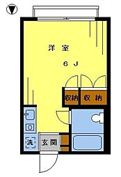 ベルスーズ ワンルームの間取図画像