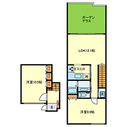 ゼファーヒル 2LDKの間取図画像