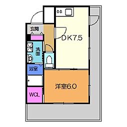 TSCaSaSecondo 1DKの間取図画像