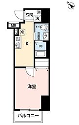 ライジングプレイス巣鴨 1Kの間取図画像