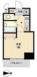 HF亀戸レジデンス 1Kの間取図画像