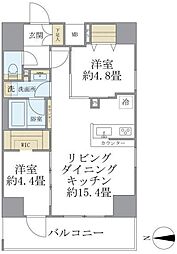 デュオフラッツ葛西 9階2LDKの間取り
