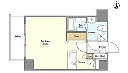 BPRレジデンス清澄白河 5階ワンルームの間取り