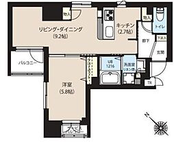 グランカーサ日本橋浜町 1LDKの間取図画像