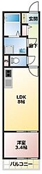 グリッター香椎 1LDKの間取図画像