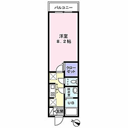 サラブレッドエクセル西船 ワンルームの間取図画像