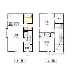 ヴェル・ラフィーネ帝塚山 2LDKの間取図画像