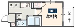 メルディア巣鴨 1Kの間取図画像
