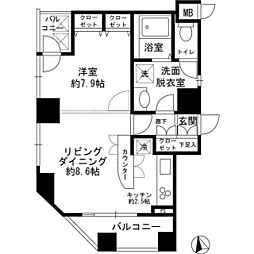 ガラ・シティ京橋 1LDKの間取図画像