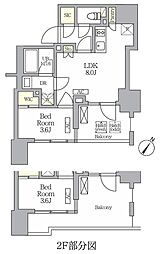 テラス神田猿楽町 1LDKの間取図画像