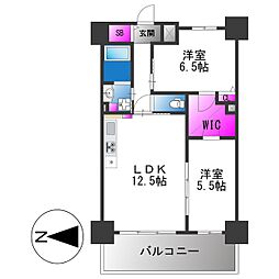 ふぁみ～ゆ平野 2LDKの間取図画像