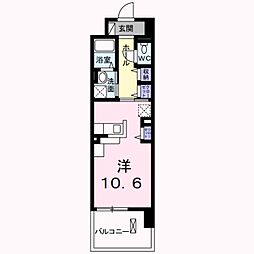 フェリス 1Kの間取図画像