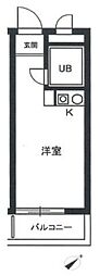 ハイシティ田園調布第2 ワンルームの間取図画像