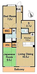 ファインクレスト若葉台 2SLDKの間取図画像