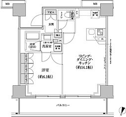 パークハビオ渋谷本町レジデンス 1LDKの間取図画像