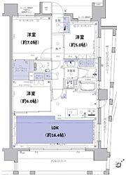 クリオ東神奈川 3LDKの間取図画像