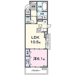 アルールII 1LDKの間取図画像