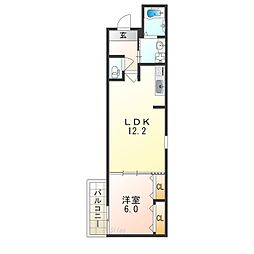 フジパレス長原公園 1LDKの間取図画像