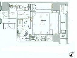 モデルノ トッレ 松濤 11階ワンルームの間取り