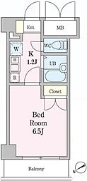 KDXレジデンス横浜関内 1Kの間取図画像
