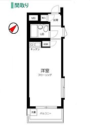 セザール第三日吉 ワンルームの間取図画像