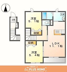 プルメリア加納 2LDKの間取図画像