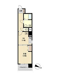 HF仙台五橋レジデンス 1DKの間取図画像