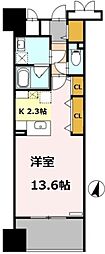 ロイヤルパークスシーサー南千住 1Kの間取図画像