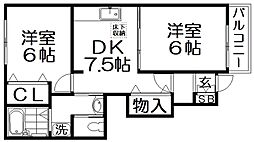 サン・フェスタ 2DKの間取図画像
