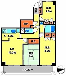 セントラルハイムＫＡＴＯ 3階3LDKの間取り