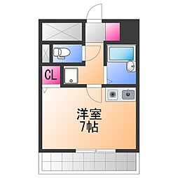 プランドールマサキ ワンルームの間取図画像