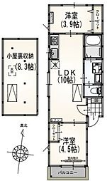サンライズ成瀬A棟 2LDKの間取図画像