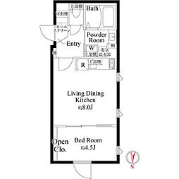CASAPIAZZA亀戸 1LDKの間取図画像