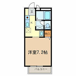 プランドール針ヶ谷 1Kの間取図画像