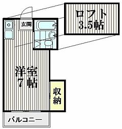 カーサ滝王子 ワンルームの間取図画像