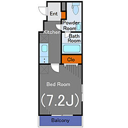 K-FLAT 1Kの間取図画像