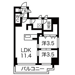 シーズンフラッツ錦糸町ウエスト 2LDKの間取図画像