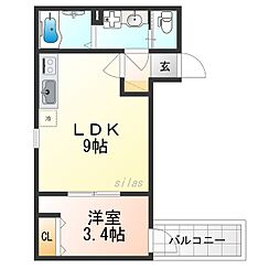 Fstyle加島1号館 1LDKの間取図画像