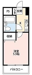 リエス西船橋 1Kの間取図画像
