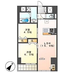 アーバンパレス 2LDKの間取図画像